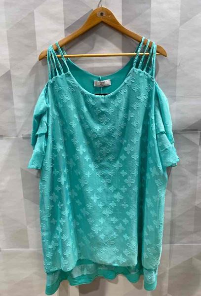 Picture of PLUS SIZE CHIFFON SHORT SLEEVE TUNIC